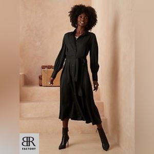 Banana Republic Factory Black Shirt-Dress (S Tall)
